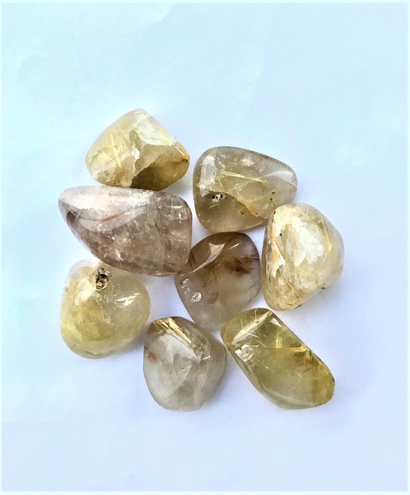 Golden Rutilated Quartz  Tumbled stone - illuminations Wellbeing Shop Online
